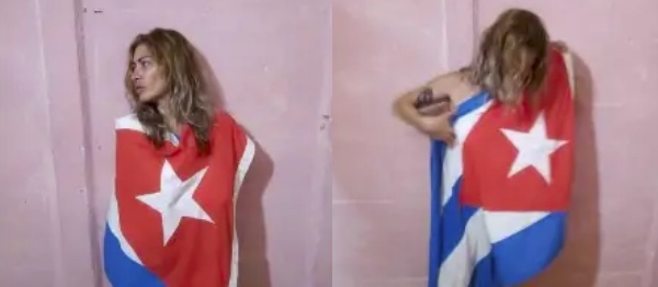Cubana Aniette González García podría ser condenada a cinco años de cárcel por performance con la bandera nacional, denuncia el OCDH ante la ONU y la CIDH